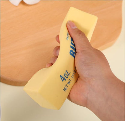 Yellow Squeeze Cheese Squishy - Squeeze Luck Cheese Squishy Skin Soft , Soft Novelty Slow Rising Sensory Cheese Stress & Anxiety Relief Fidget Toys (Yellow-Cheese & Butter, M(6cm))