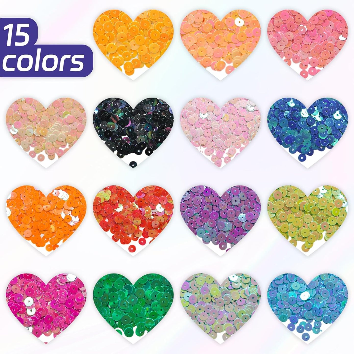 7200 Pcs Bulk Loose Sequins for Sewing, 6mm PVC Sequins and Spangles Yellow Flat Round for Crafting, Embroidery, Festival Costume Decoration