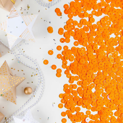 7200 Pcs Bulk Loose Sequins for Sewing, 6mm PVC Sequins and Spangles Yellow Flat Round for Crafting, Embroidery, Festival Costume Decoration