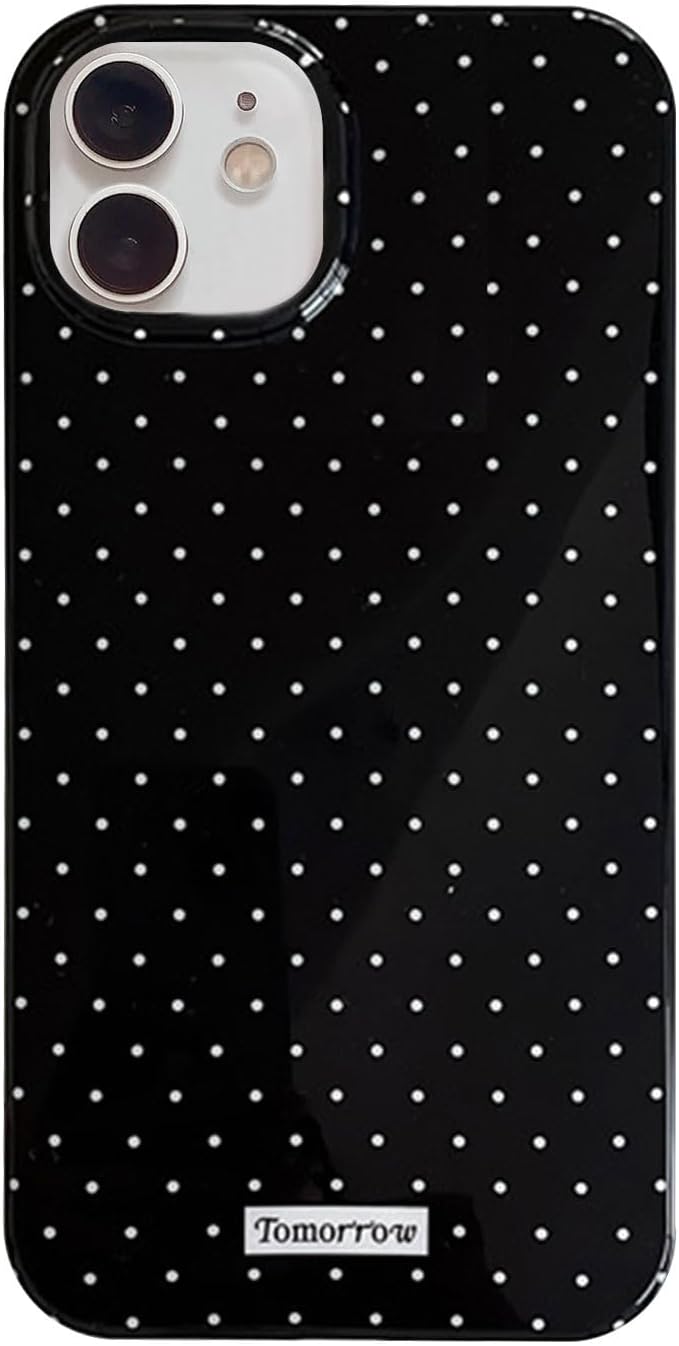 Compatible with iPhone 13/iPhone 14 Case with Cute Fashion Polka Dot Aesthetics Design Simple Cases for Soft TPU Slim Protection Cover-Lemon-Yellow