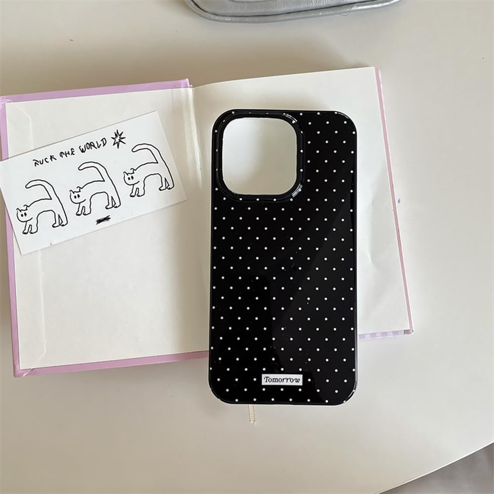 Compatible with iPhone 13/iPhone 14 Case with Cute Fashion Polka Dot Aesthetics Design Simple Cases for Soft TPU Slim Protection Cover-Lemon-Yellow