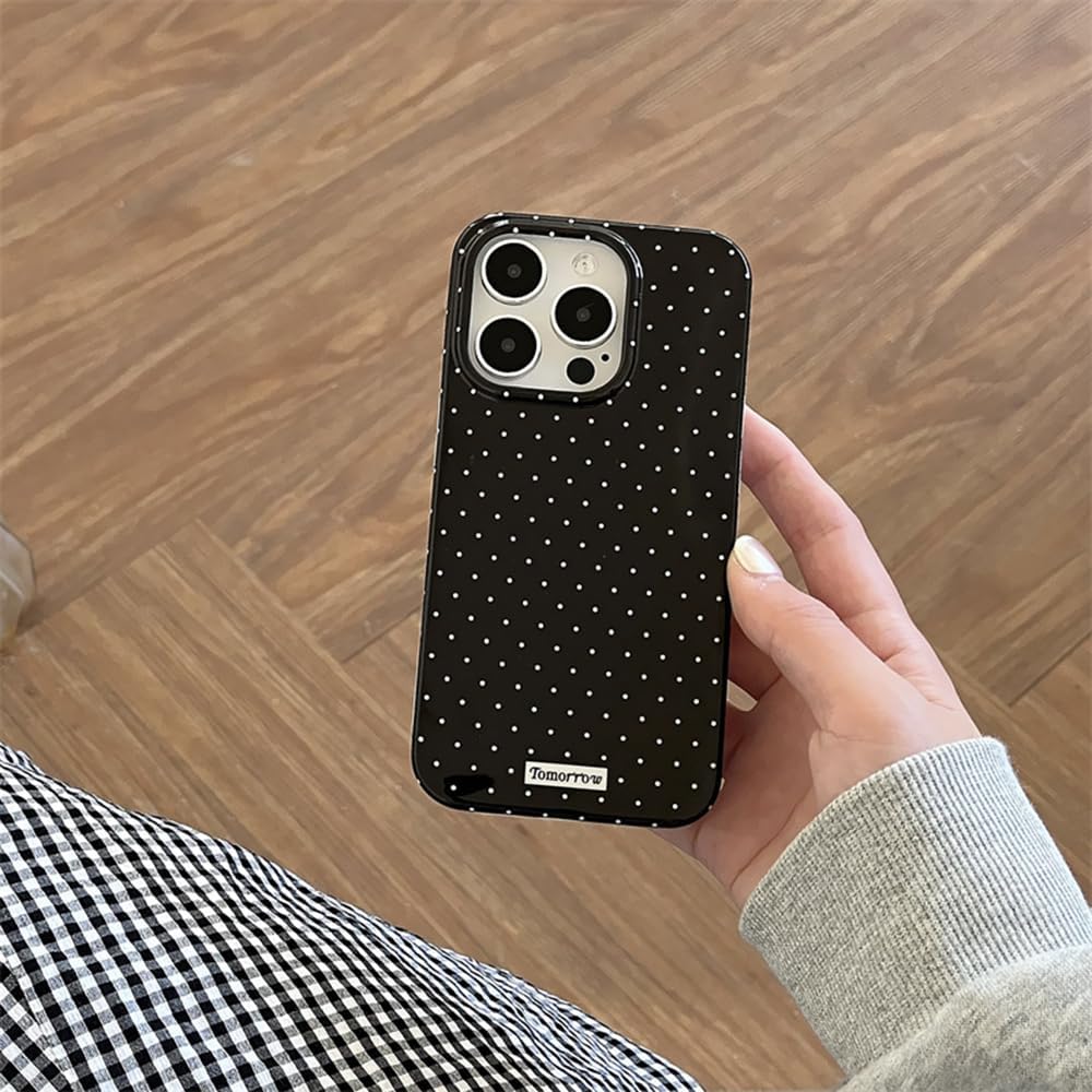 Compatible with iPhone 13/iPhone 14 Case with Cute Fashion Polka Dot Aesthetics Design Simple Cases for Soft TPU Slim Protection Cover-Lemon-Yellow