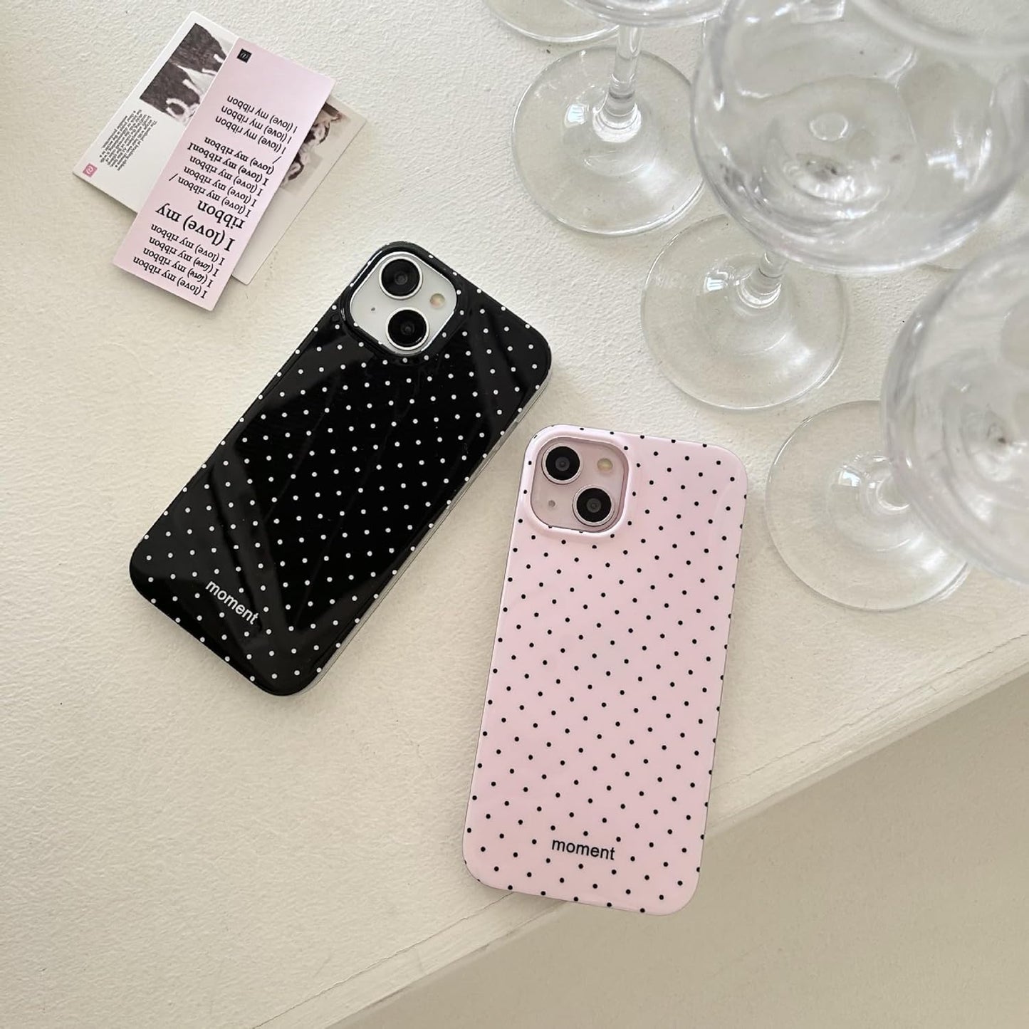 Compatible with iPhone 13/iPhone 14 Case with Cute Fashion Polka Dot Aesthetics Design Simple Cases for Soft TPU Slim Protection Cover-Lemon-Yellow