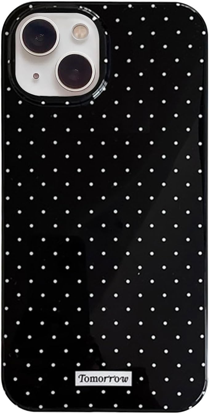 Compatible with iPhone 13/iPhone 14 Case with Cute Fashion Polka Dot Aesthetics Design Simple Cases for Soft TPU Slim Protection Cover-Lemon-Yellow
