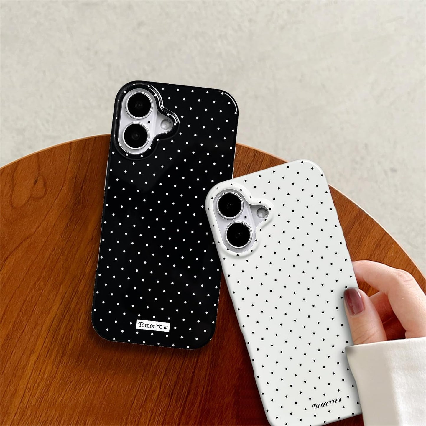 Compatible with iPhone 13/iPhone 14 Case with Cute Fashion Polka Dot Aesthetics Design Simple Cases for Soft TPU Slim Protection Cover-Lemon-Yellow