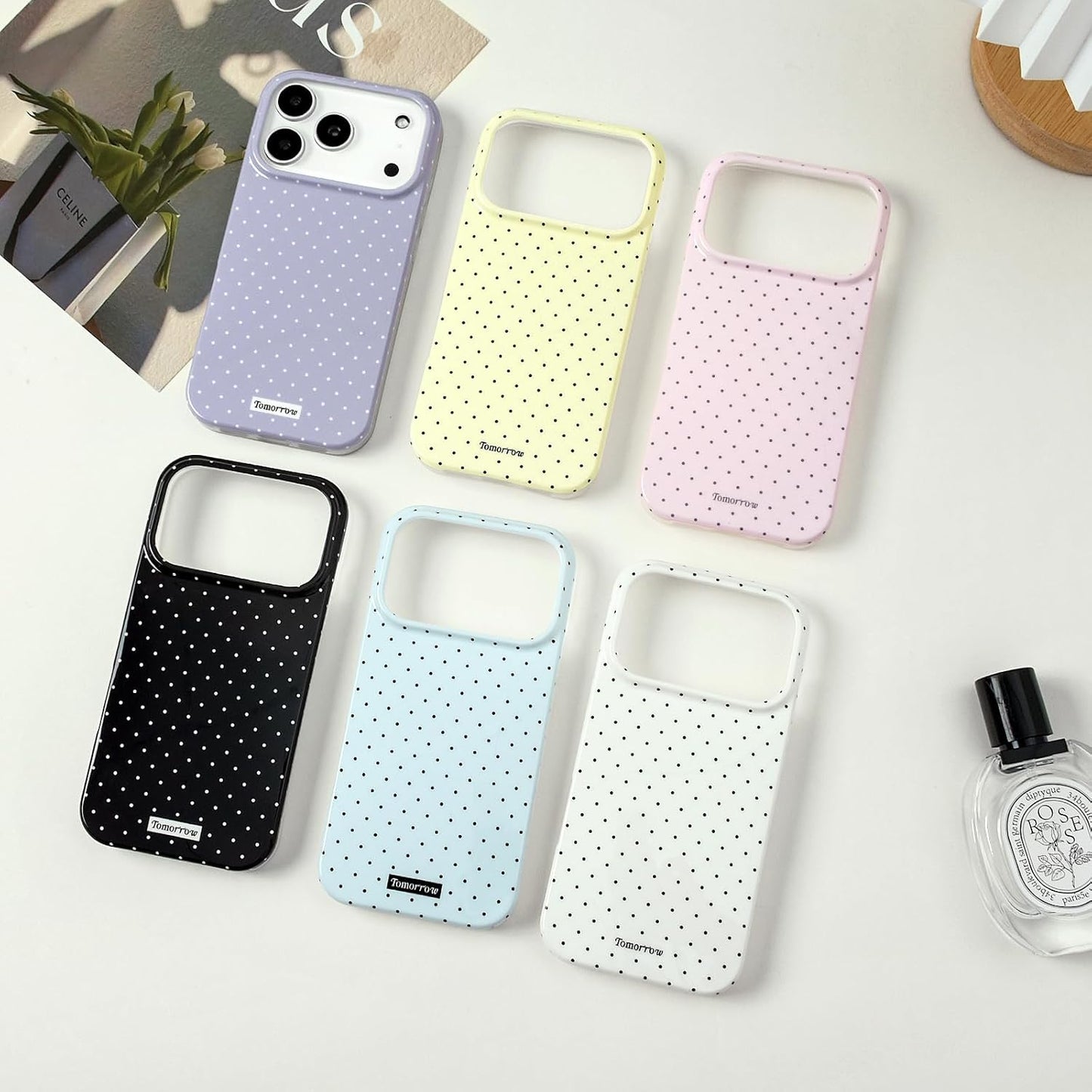 Compatible with iPhone 13/iPhone 14 Case with Cute Fashion Polka Dot Aesthetics Design Simple Cases for Soft TPU Slim Protection Cover-Lemon-Yellow