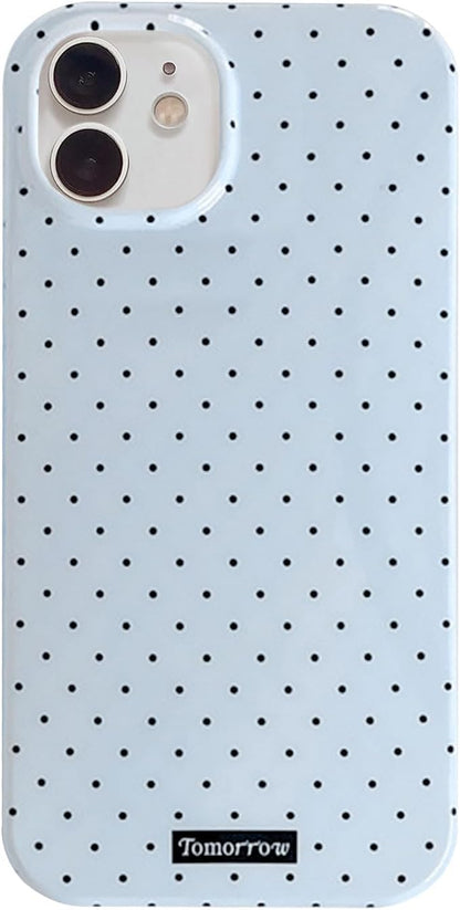 Compatible with iPhone 13/iPhone 14 Case with Cute Fashion Polka Dot Aesthetics Design Simple Cases for Soft TPU Slim Protection Cover-Lemon-Yellow