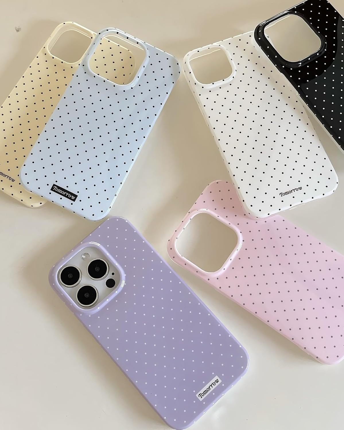 Compatible with iPhone 13/iPhone 14 Case with Cute Fashion Polka Dot Aesthetics Design Simple Cases for Soft TPU Slim Protection Cover-Lemon-Yellow