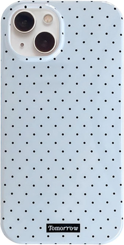 Compatible with iPhone 13/iPhone 14 Case with Cute Fashion Polka Dot Aesthetics Design Simple Cases for Soft TPU Slim Protection Cover-Lemon-Yellow