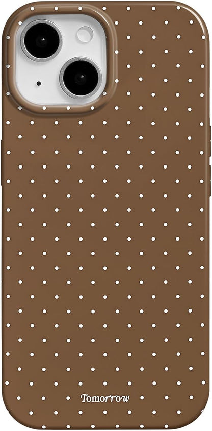 Compatible with iPhone 13/iPhone 14 Case with Cute Fashion Polka Dot Aesthetics Design Simple Cases for Soft TPU Slim Protection Cover-Lemon-Yellow