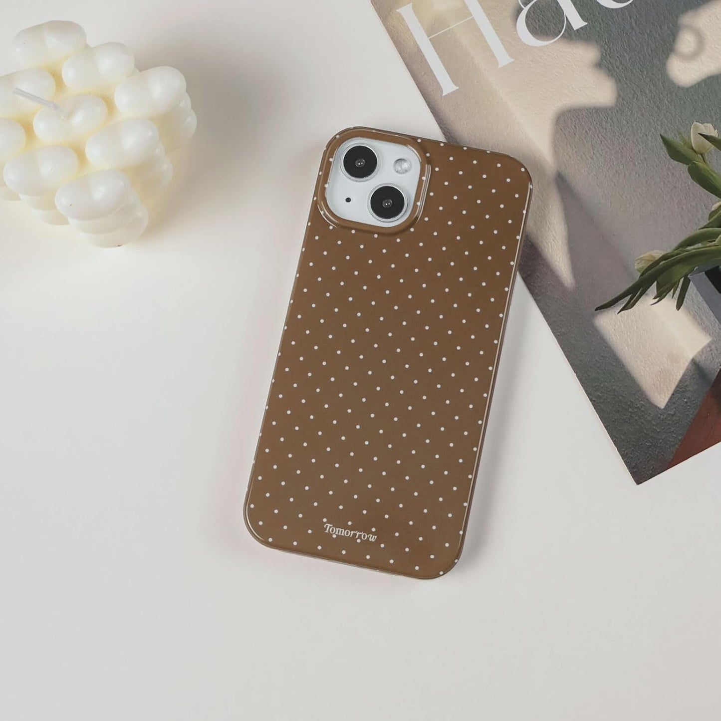 Compatible with iPhone 13/iPhone 14 Case with Cute Fashion Polka Dot Aesthetics Design Simple Cases for Soft TPU Slim Protection Cover-Lemon-Yellow