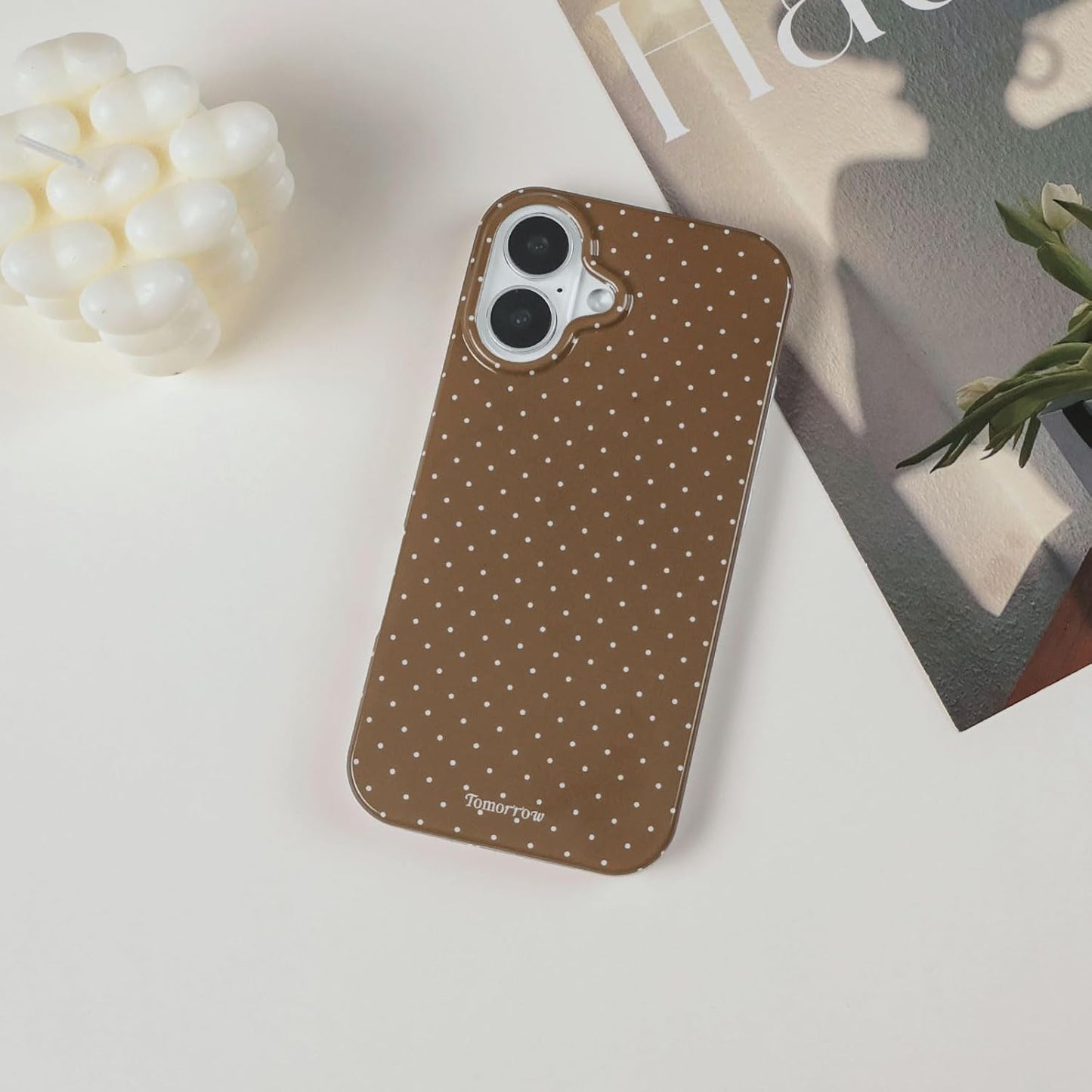 Compatible with iPhone 13/iPhone 14 Case with Cute Fashion Polka Dot Aesthetics Design Simple Cases for Soft TPU Slim Protection Cover-Lemon-Yellow