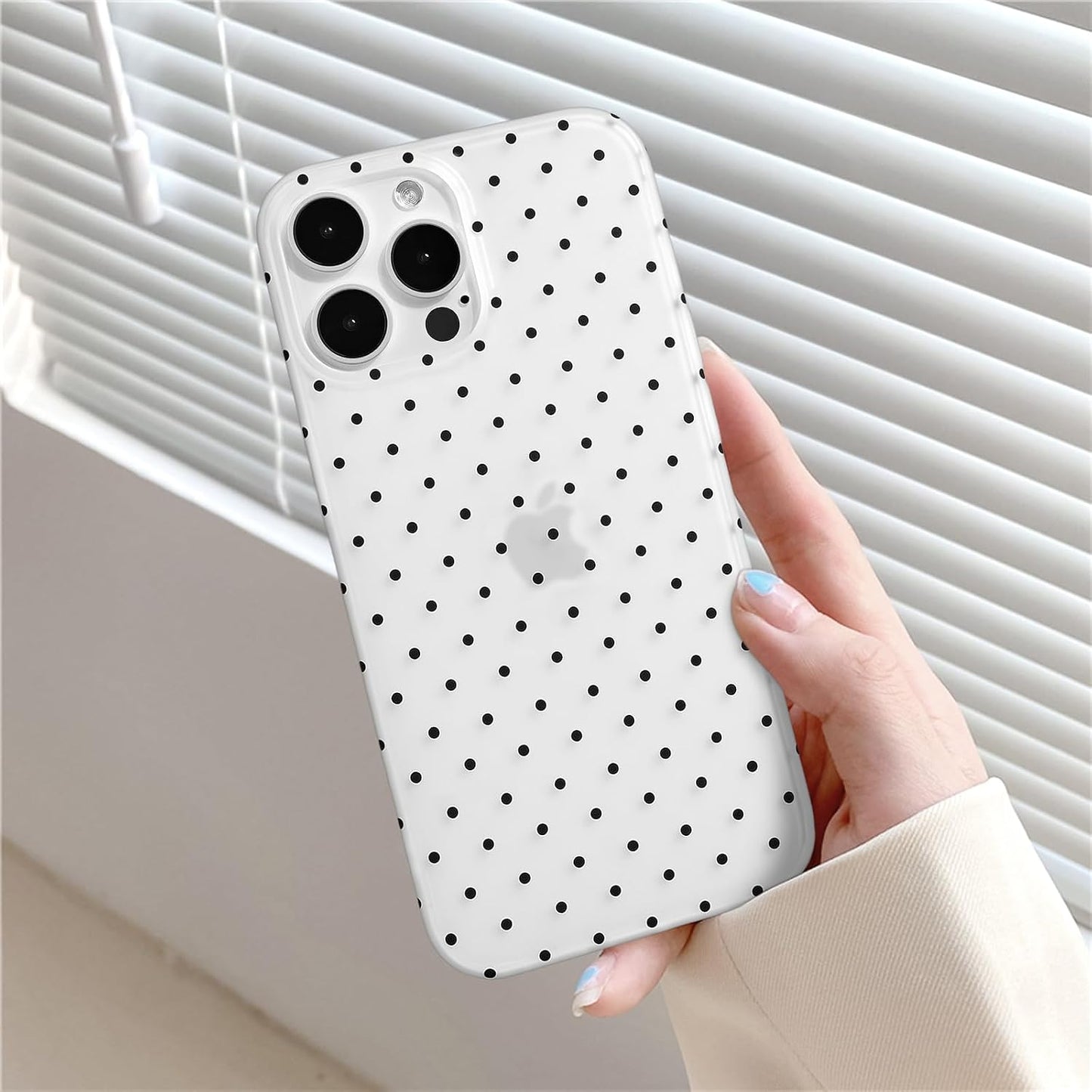 Compatible with iPhone 13/iPhone 14 Case with Cute Fashion Polka Dot Aesthetics Design Simple Cases for Soft TPU Slim Protection Cover-Lemon-Yellow