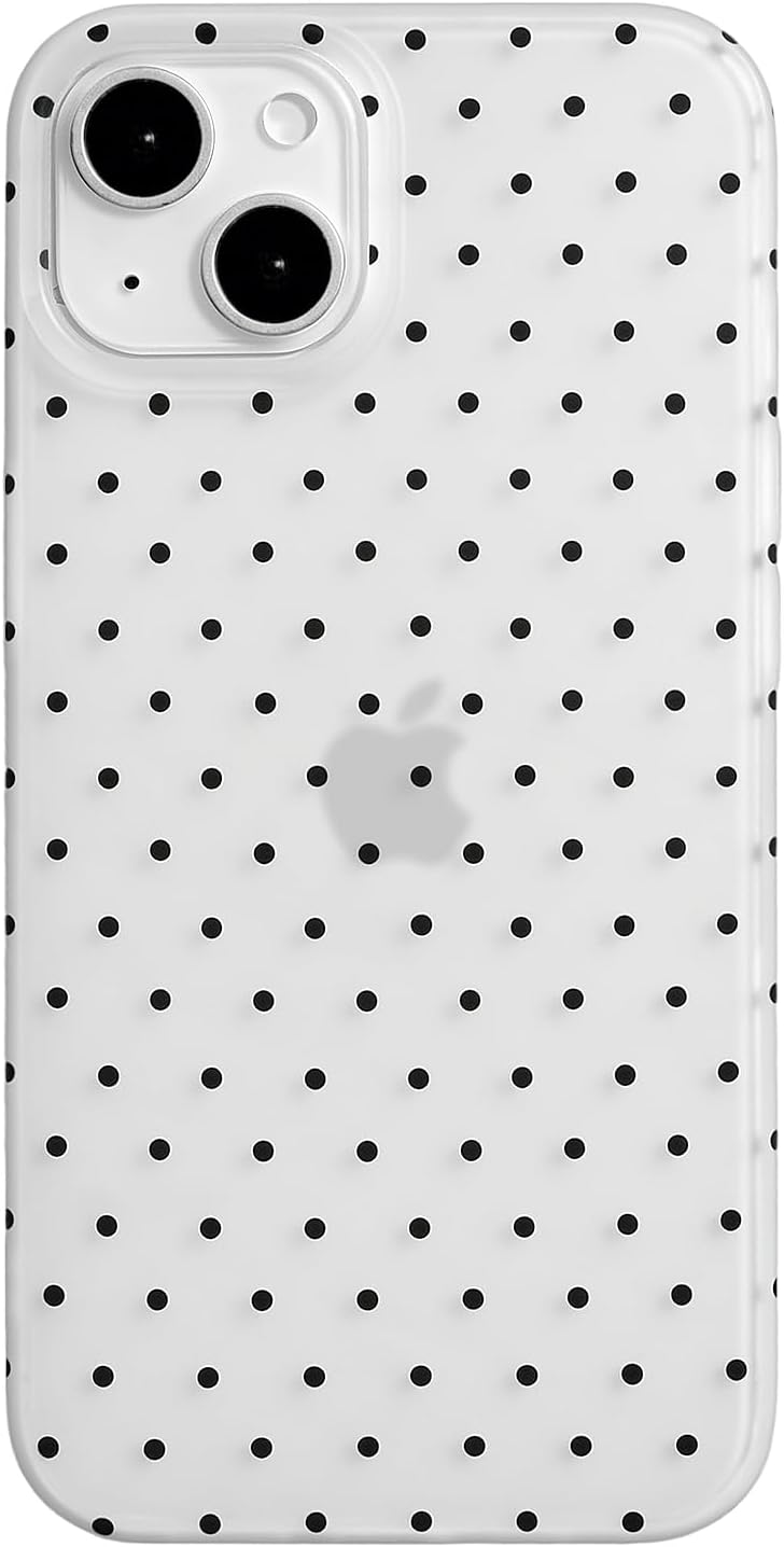 Compatible with iPhone 13/iPhone 14 Case with Cute Fashion Polka Dot Aesthetics Design Simple Cases for Soft TPU Slim Protection Cover-Lemon-Yellow