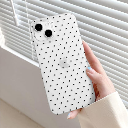 Compatible with iPhone 13/iPhone 14 Case with Cute Fashion Polka Dot Aesthetics Design Simple Cases for Soft TPU Slim Protection Cover-Lemon-Yellow