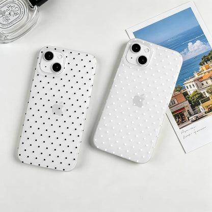 Compatible with iPhone 13/iPhone 14 Case with Cute Fashion Polka Dot Aesthetics Design Simple Cases for Soft TPU Slim Protection Cover-Lemon-Yellow