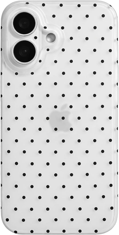 Compatible with iPhone 13/iPhone 14 Case with Cute Fashion Polka Dot Aesthetics Design Simple Cases for Soft TPU Slim Protection Cover-Lemon-Yellow