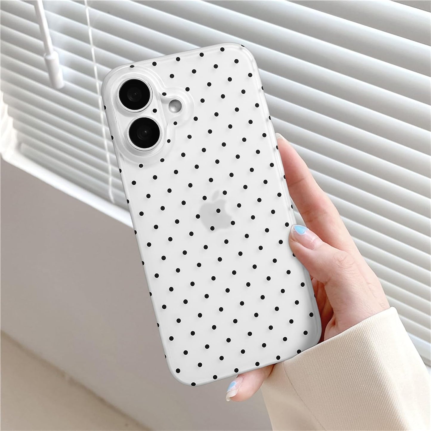 Compatible with iPhone 13/iPhone 14 Case with Cute Fashion Polka Dot Aesthetics Design Simple Cases for Soft TPU Slim Protection Cover-Lemon-Yellow