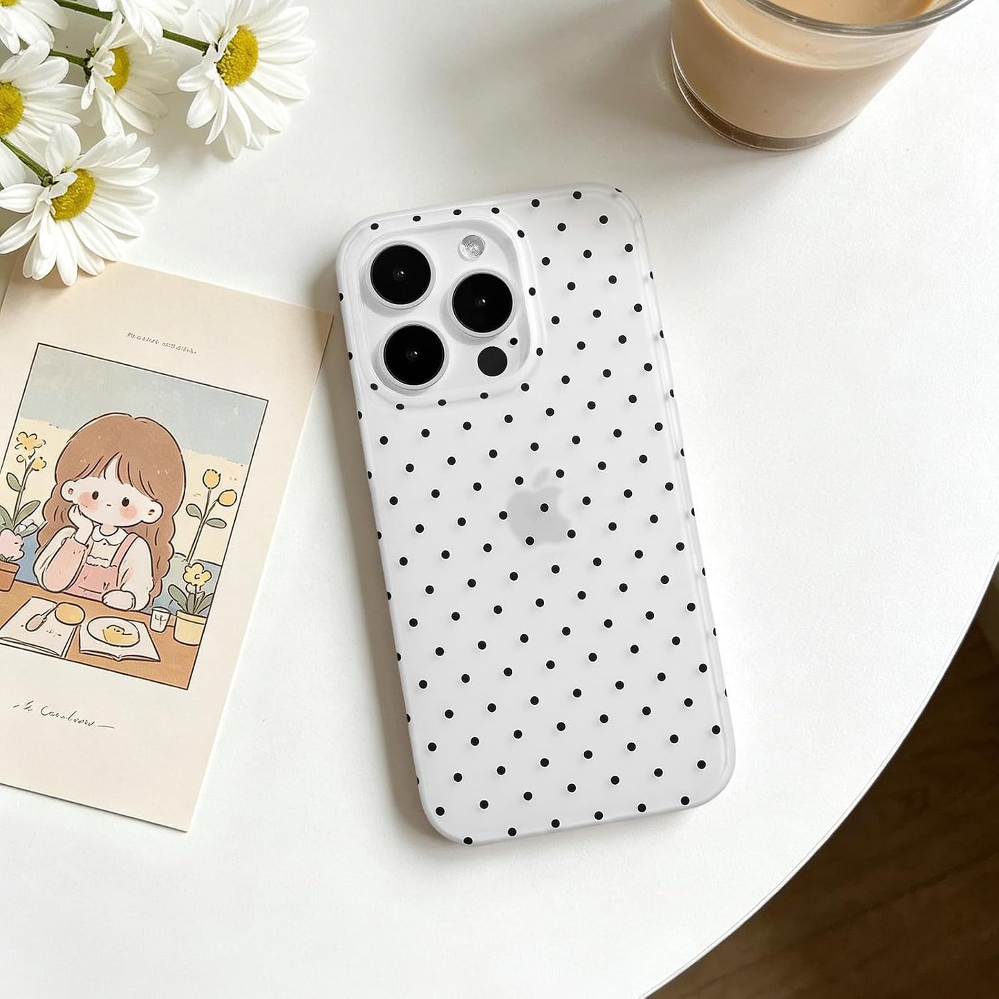 Compatible with iPhone 13/iPhone 14 Case with Cute Fashion Polka Dot Aesthetics Design Simple Cases for Soft TPU Slim Protection Cover-Lemon-Yellow