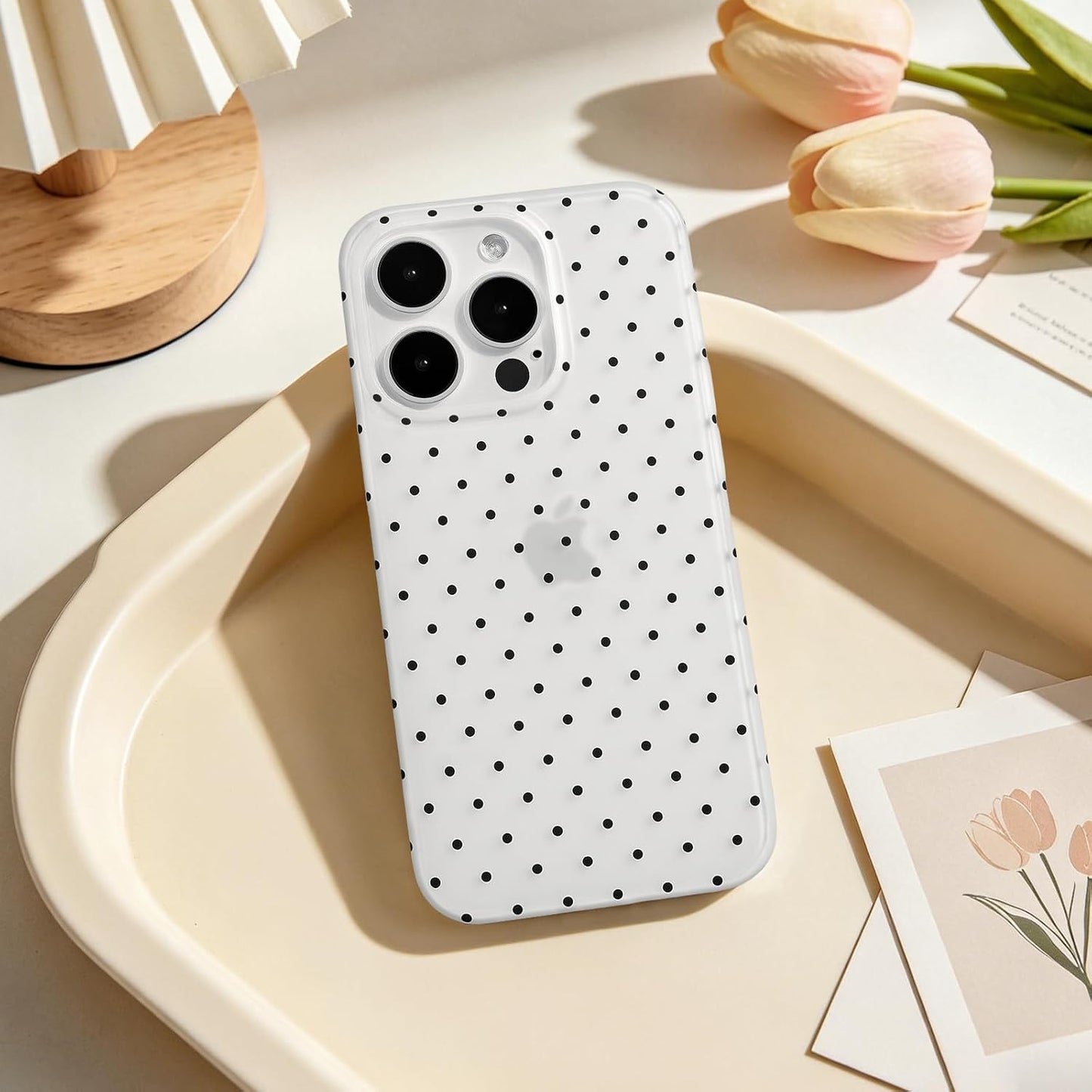 Compatible with iPhone 13/iPhone 14 Case with Cute Fashion Polka Dot Aesthetics Design Simple Cases for Soft TPU Slim Protection Cover-Lemon-Yellow