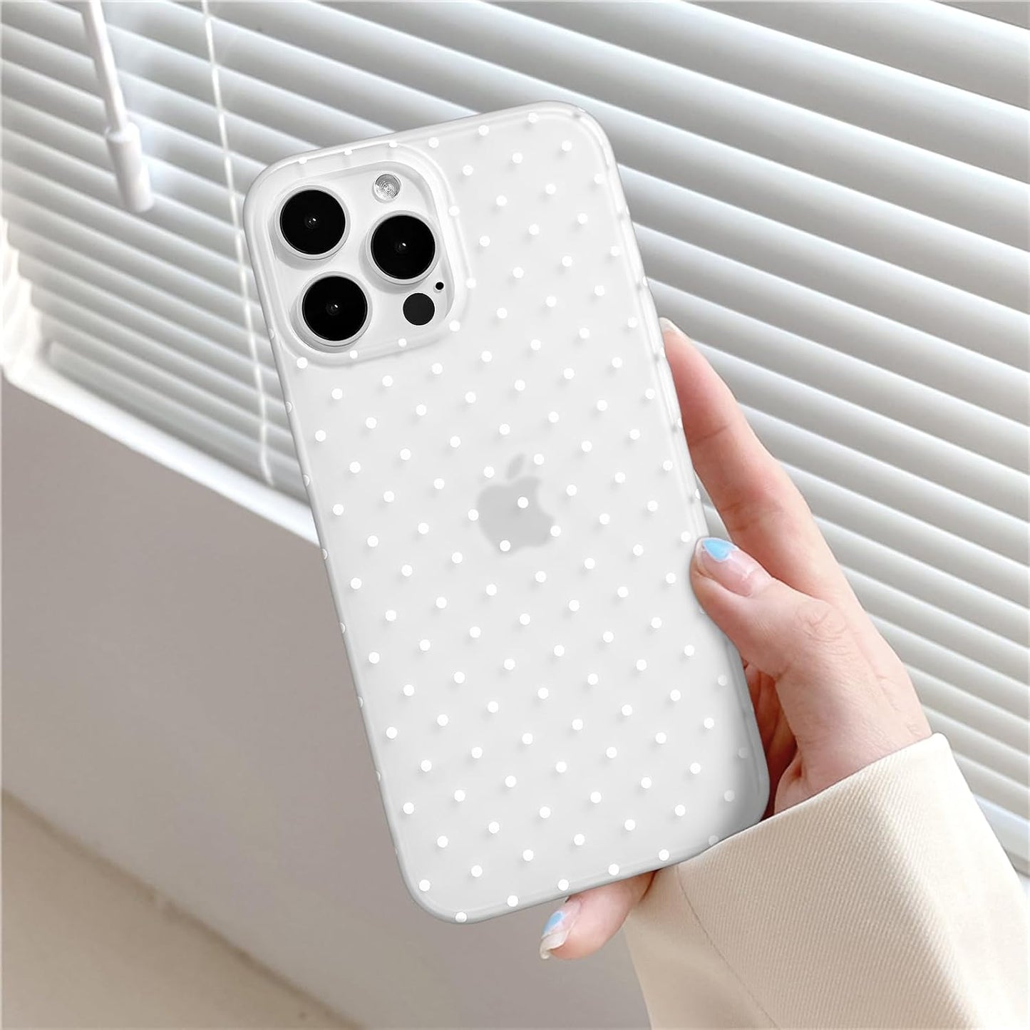 Compatible with iPhone 13/iPhone 14 Case with Cute Fashion Polka Dot Aesthetics Design Simple Cases for Soft TPU Slim Protection Cover-Lemon-Yellow