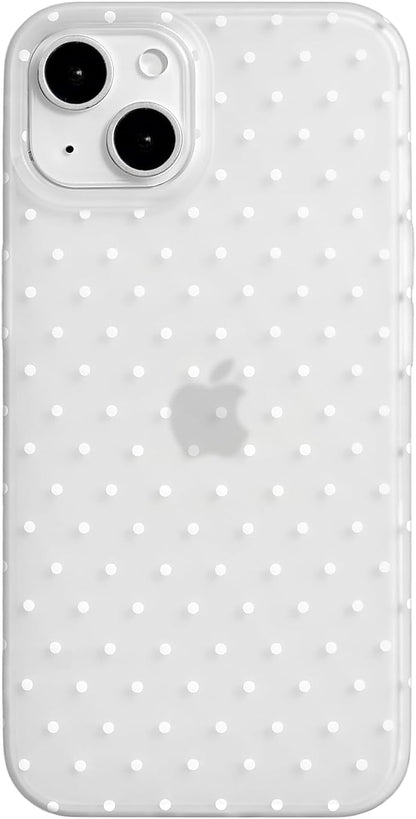 Compatible with iPhone 13/iPhone 14 Case with Cute Fashion Polka Dot Aesthetics Design Simple Cases for Soft TPU Slim Protection Cover-Lemon-Yellow