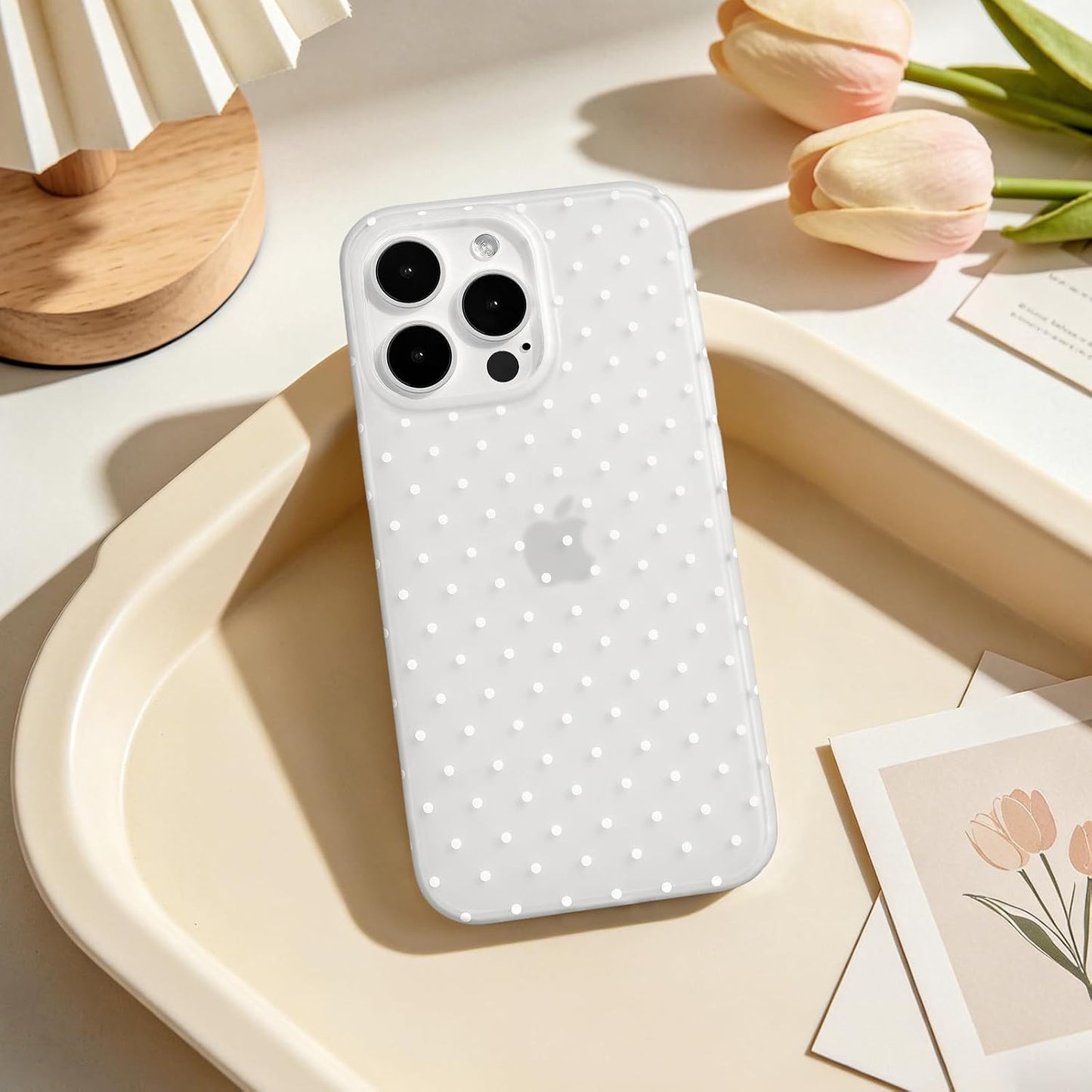 Compatible with iPhone 13/iPhone 14 Case with Cute Fashion Polka Dot Aesthetics Design Simple Cases for Soft TPU Slim Protection Cover-Lemon-Yellow