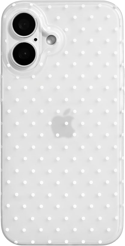 Compatible with iPhone 13/iPhone 14 Case with Cute Fashion Polka Dot Aesthetics Design Simple Cases for Soft TPU Slim Protection Cover-Lemon-Yellow