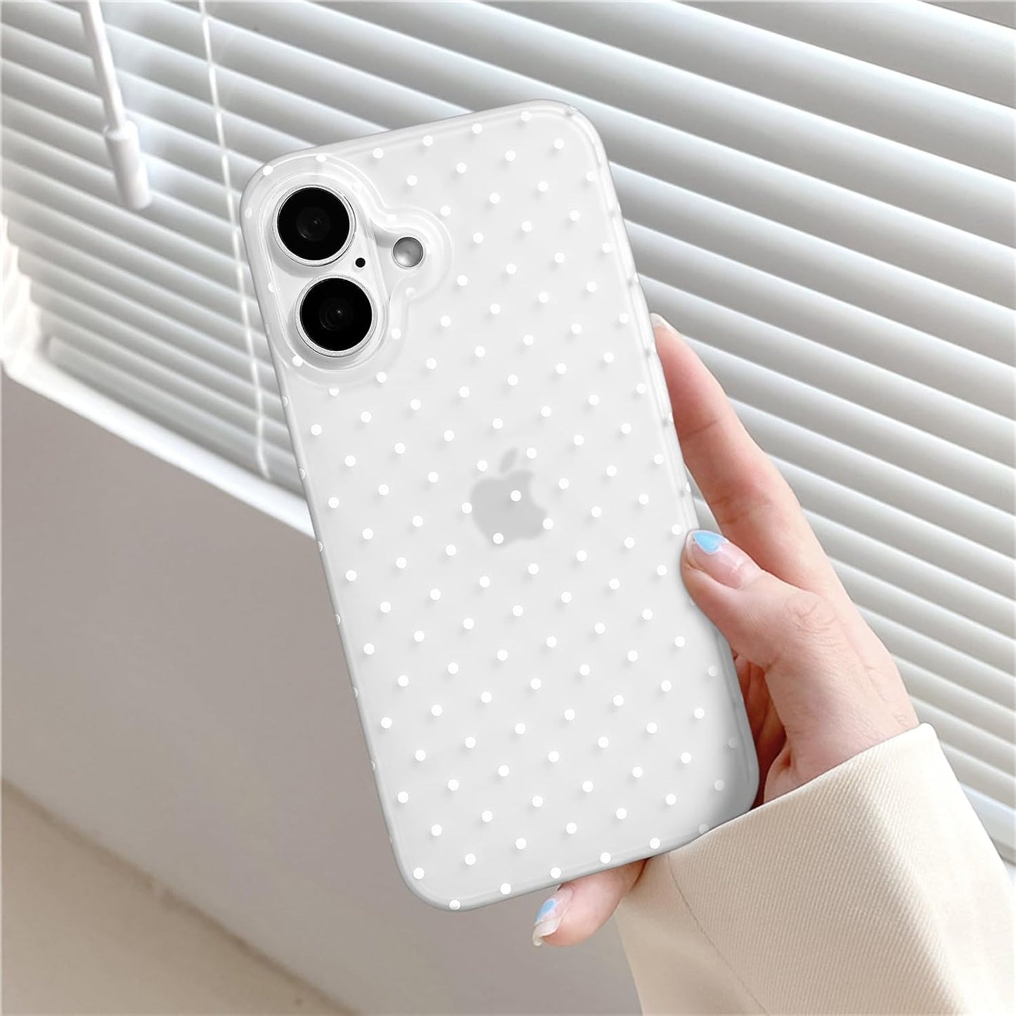 Compatible with iPhone 13/iPhone 14 Case with Cute Fashion Polka Dot Aesthetics Design Simple Cases for Soft TPU Slim Protection Cover-Lemon-Yellow