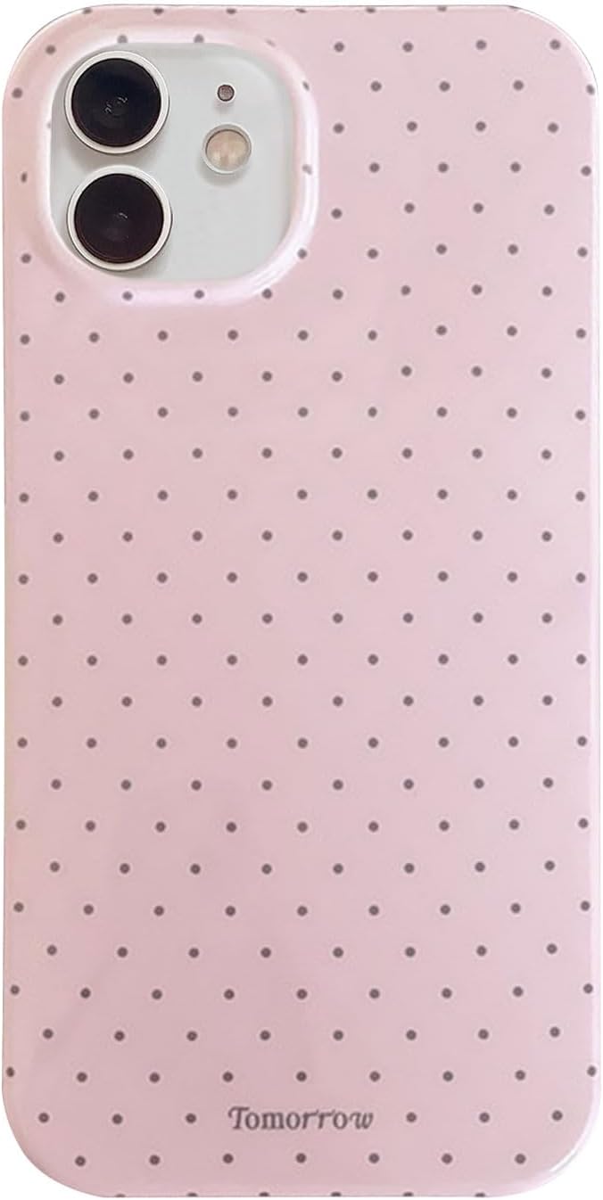 Compatible with iPhone 13/iPhone 14 Case with Cute Fashion Polka Dot Aesthetics Design Simple Cases for Soft TPU Slim Protection Cover-Lemon-Yellow