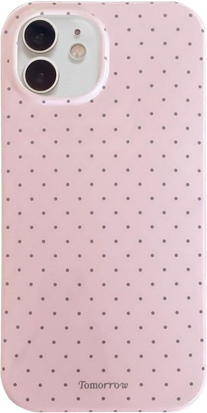 Compatible with iPhone 13/iPhone 14 Case with Cute Fashion Polka Dot Aesthetics Design Simple Cases for Soft TPU Slim Protection Cover-Lemon-Yellow