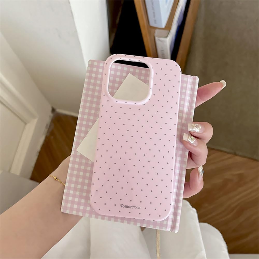 Compatible with iPhone 13/iPhone 14 Case with Cute Fashion Polka Dot Aesthetics Design Simple Cases for Soft TPU Slim Protection Cover-Lemon-Yellow