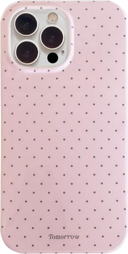 Compatible with iPhone 13/iPhone 14 Case with Cute Fashion Polka Dot Aesthetics Design Simple Cases for Soft TPU Slim Protection Cover-Lemon-Yellow