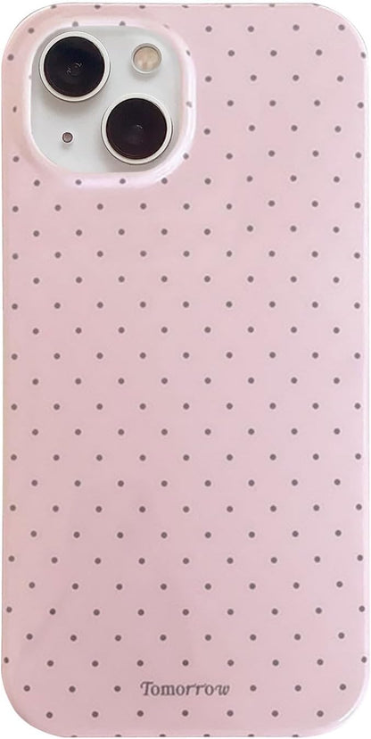 Compatible with iPhone 13/iPhone 14 Case with Cute Fashion Polka Dot Aesthetics Design Simple Cases for Soft TPU Slim Protection Cover-Lemon-Yellow