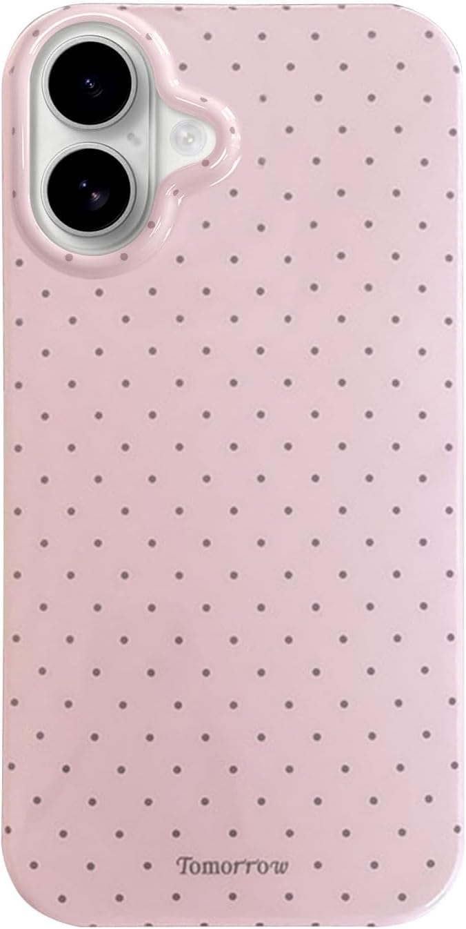 Compatible with iPhone 13/iPhone 14 Case with Cute Fashion Polka Dot Aesthetics Design Simple Cases for Soft TPU Slim Protection Cover-Lemon-Yellow
