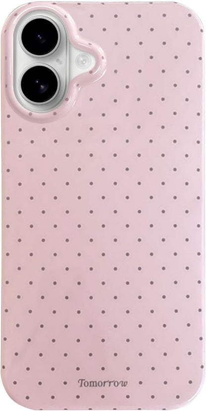 Compatible with iPhone 13/iPhone 14 Case with Cute Fashion Polka Dot Aesthetics Design Simple Cases for Soft TPU Slim Protection Cover-Lemon-Yellow