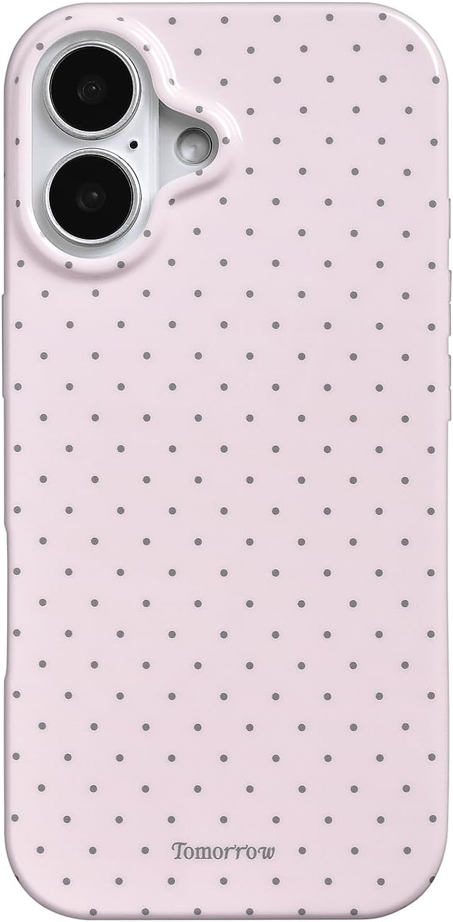 Compatible with iPhone 13/iPhone 14 Case with Cute Fashion Polka Dot Aesthetics Design Simple Cases for Soft TPU Slim Protection Cover-Lemon-Yellow