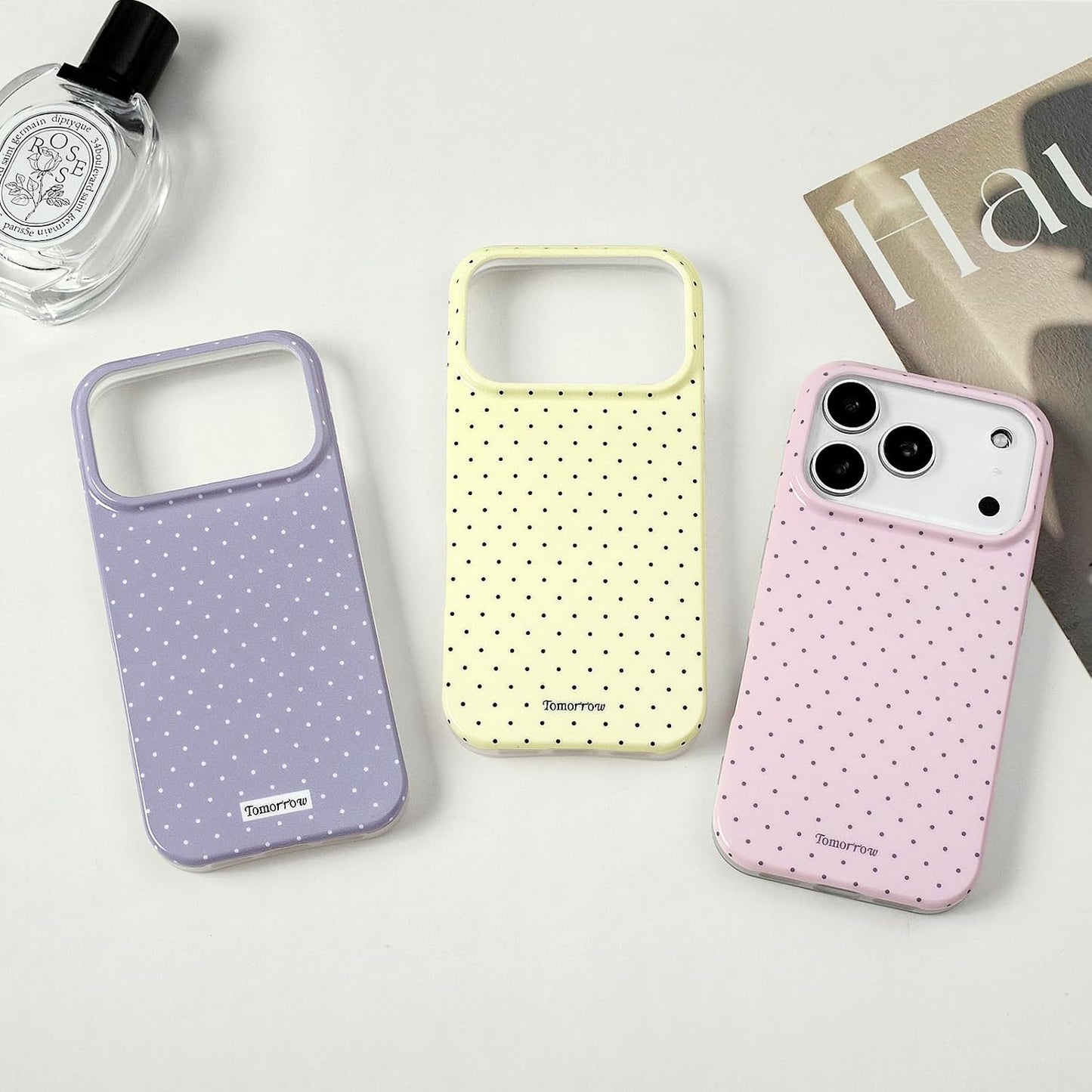 Compatible with iPhone 13/iPhone 14 Case with Cute Fashion Polka Dot Aesthetics Design Simple Cases for Soft TPU Slim Protection Cover-Lemon-Yellow