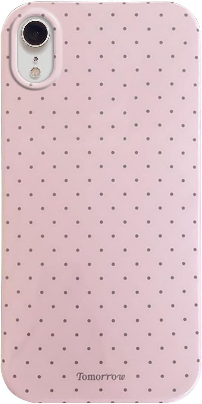Compatible with iPhone 13/iPhone 14 Case with Cute Fashion Polka Dot Aesthetics Design Simple Cases for Soft TPU Slim Protection Cover-Lemon-Yellow