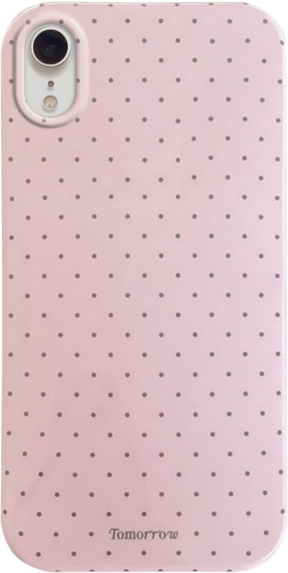 Compatible with iPhone 13/iPhone 14 Case with Cute Fashion Polka Dot Aesthetics Design Simple Cases for Soft TPU Slim Protection Cover-Lemon-Yellow