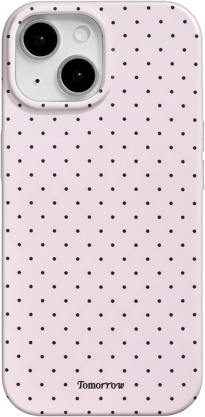 Compatible with iPhone 13/iPhone 14 Case with Cute Fashion Polka Dot Aesthetics Design Simple Cases for Soft TPU Slim Protection Cover-Lemon-Yellow