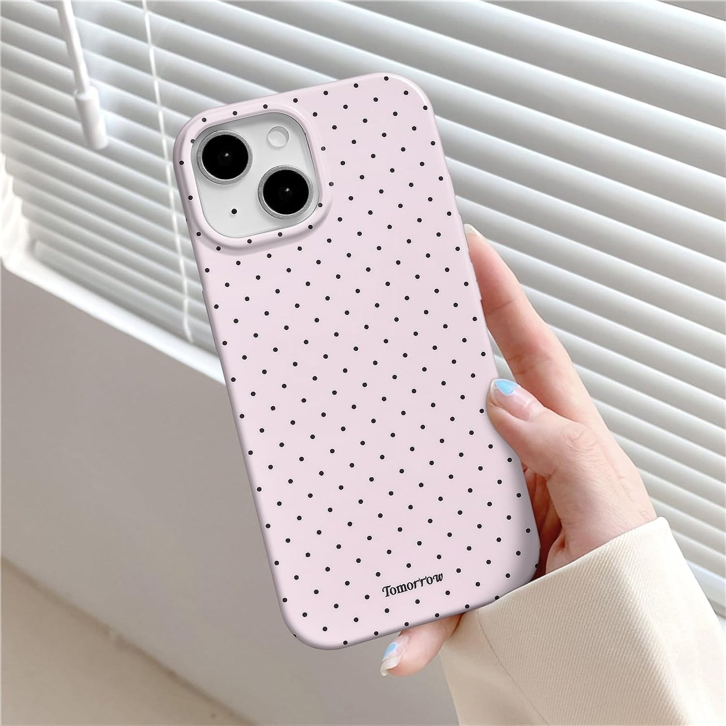 Compatible with iPhone 13/iPhone 14 Case with Cute Fashion Polka Dot Aesthetics Design Simple Cases for Soft TPU Slim Protection Cover-Lemon-Yellow