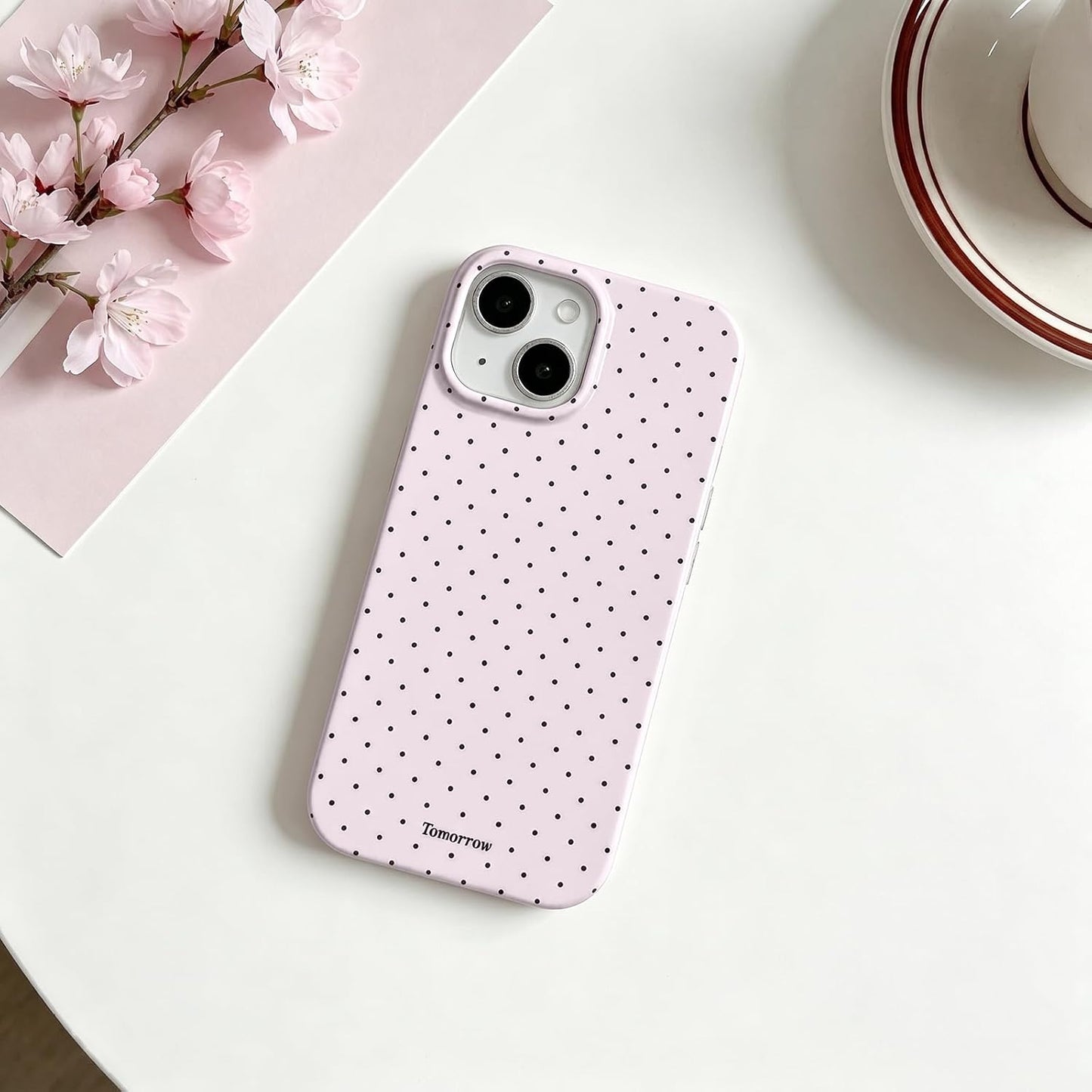 Compatible with iPhone 13/iPhone 14 Case with Cute Fashion Polka Dot Aesthetics Design Simple Cases for Soft TPU Slim Protection Cover-Lemon-Yellow