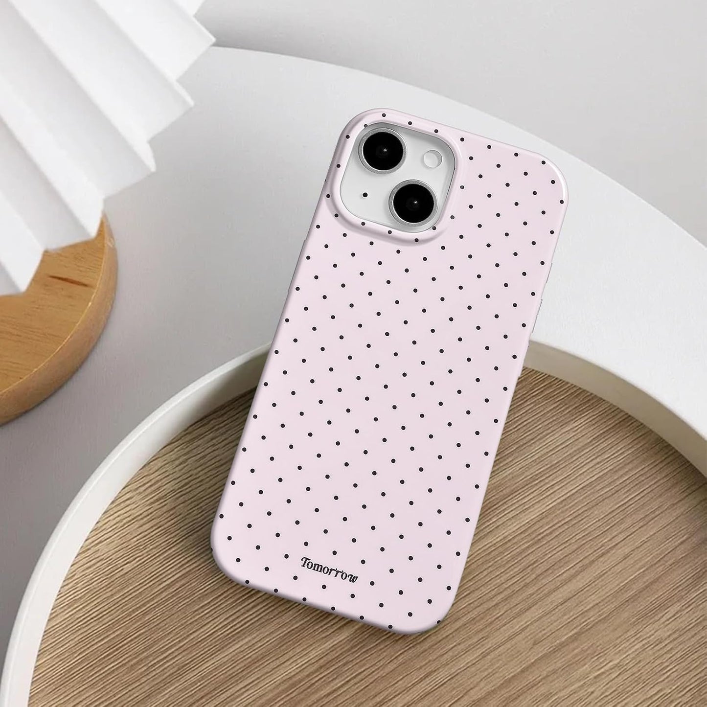Compatible with iPhone 13/iPhone 14 Case with Cute Fashion Polka Dot Aesthetics Design Simple Cases for Soft TPU Slim Protection Cover-Lemon-Yellow