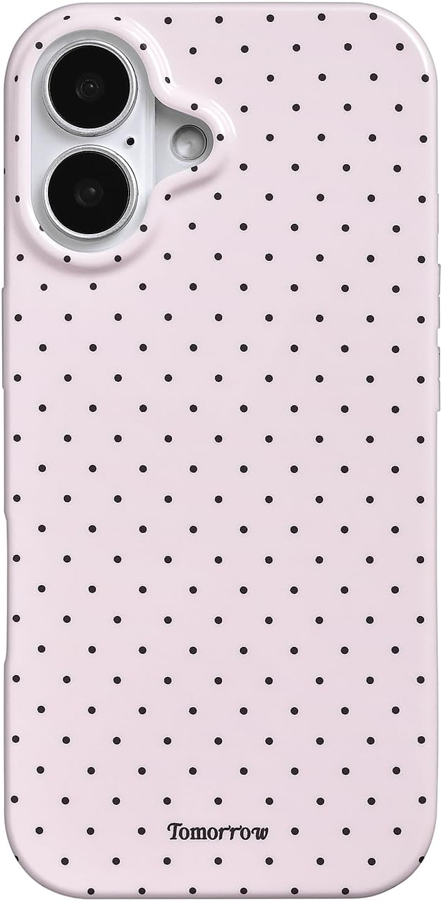 Compatible with iPhone 13/iPhone 14 Case with Cute Fashion Polka Dot Aesthetics Design Simple Cases for Soft TPU Slim Protection Cover-Lemon-Yellow