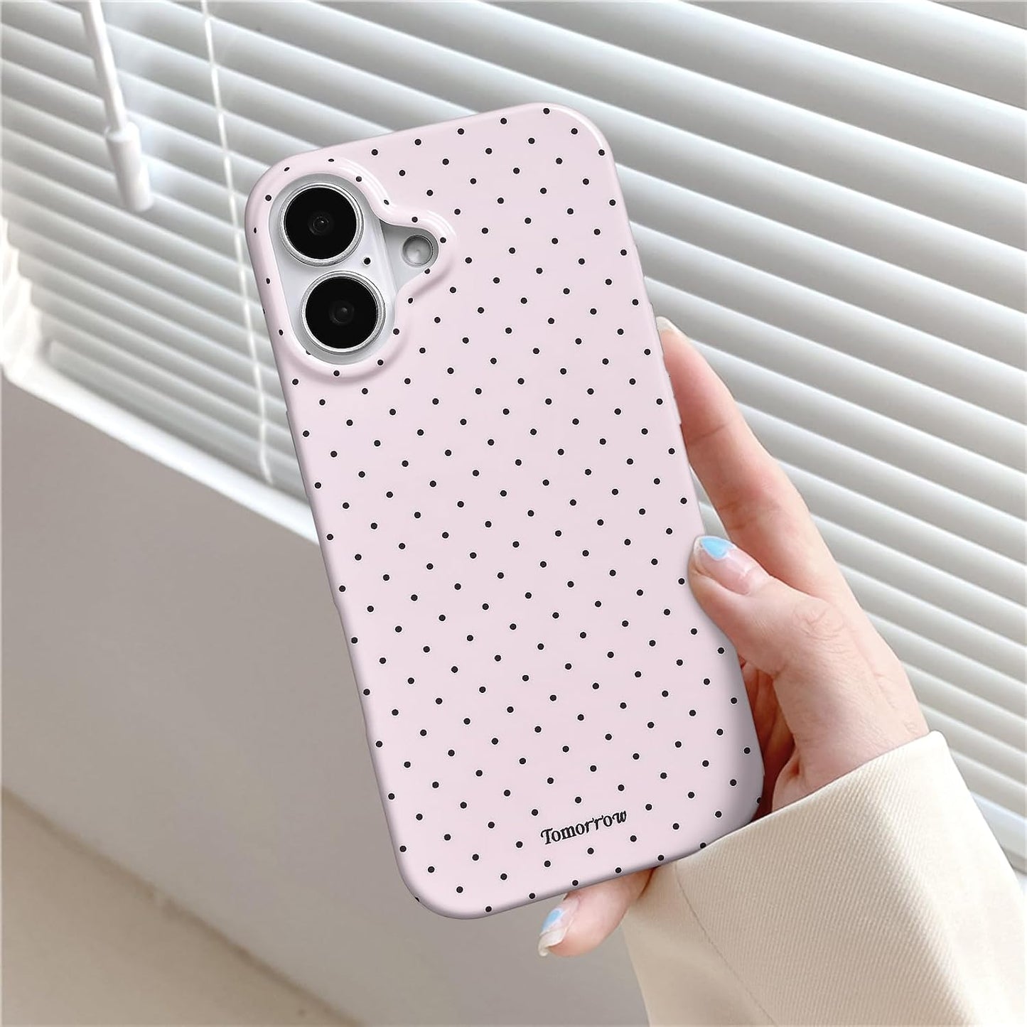 Compatible with iPhone 13/iPhone 14 Case with Cute Fashion Polka Dot Aesthetics Design Simple Cases for Soft TPU Slim Protection Cover-Lemon-Yellow