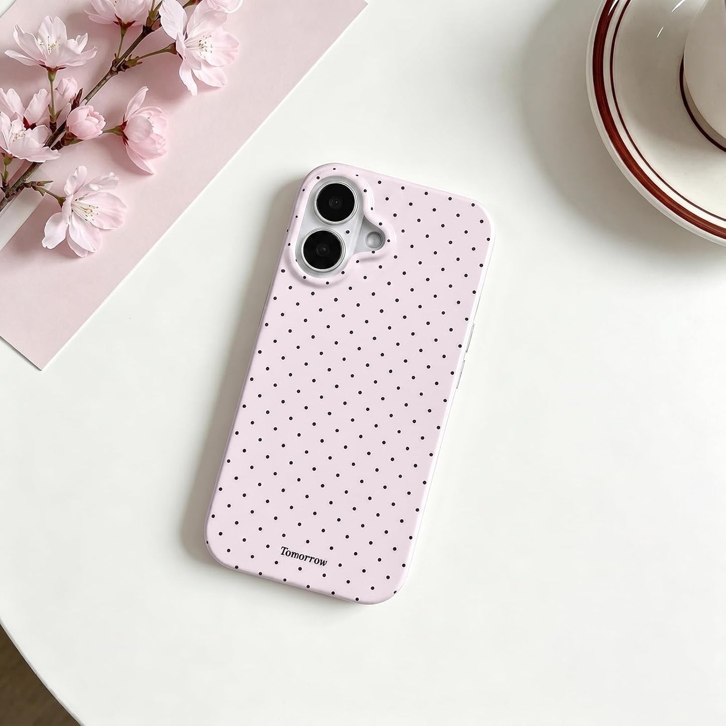 Compatible with iPhone 13/iPhone 14 Case with Cute Fashion Polka Dot Aesthetics Design Simple Cases for Soft TPU Slim Protection Cover-Lemon-Yellow