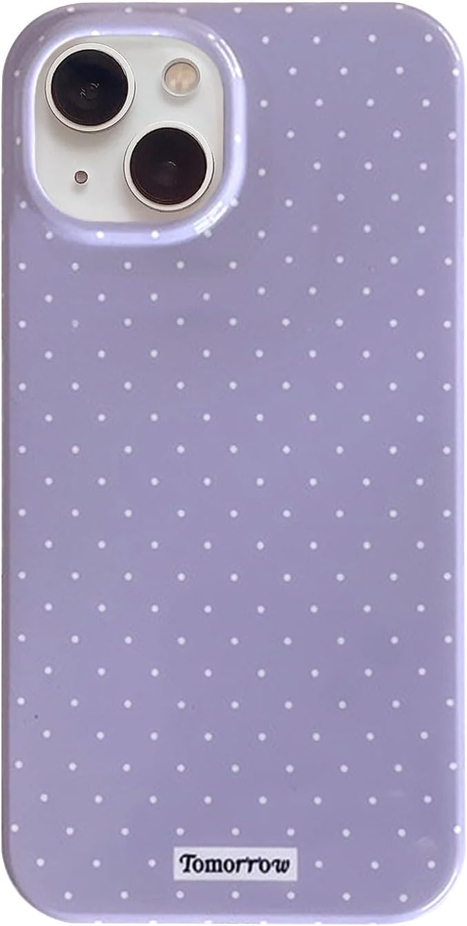 Compatible with iPhone 13/iPhone 14 Case with Cute Fashion Polka Dot Aesthetics Design Simple Cases for Soft TPU Slim Protection Cover-Lemon-Yellow