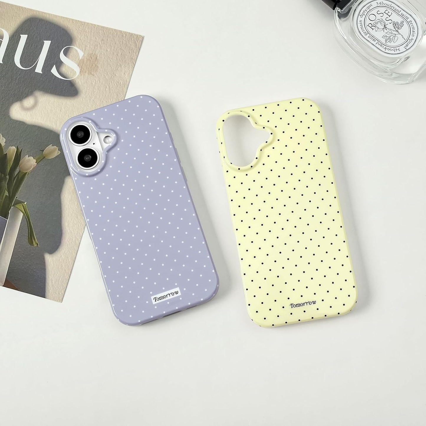 Compatible with iPhone 13/iPhone 14 Case with Cute Fashion Polka Dot Aesthetics Design Simple Cases for Soft TPU Slim Protection Cover-Lemon-Yellow