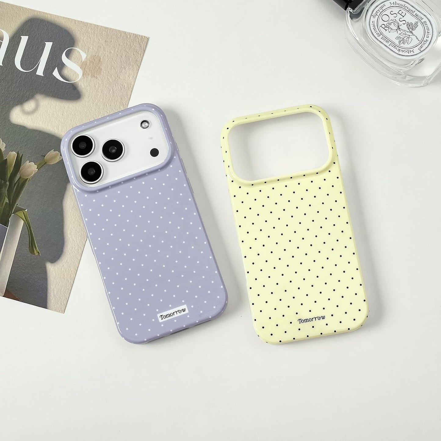Compatible with iPhone 13/iPhone 14 Case with Cute Fashion Polka Dot Aesthetics Design Simple Cases for Soft TPU Slim Protection Cover-Lemon-Yellow